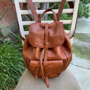 Madewell all leather Caramel backpack